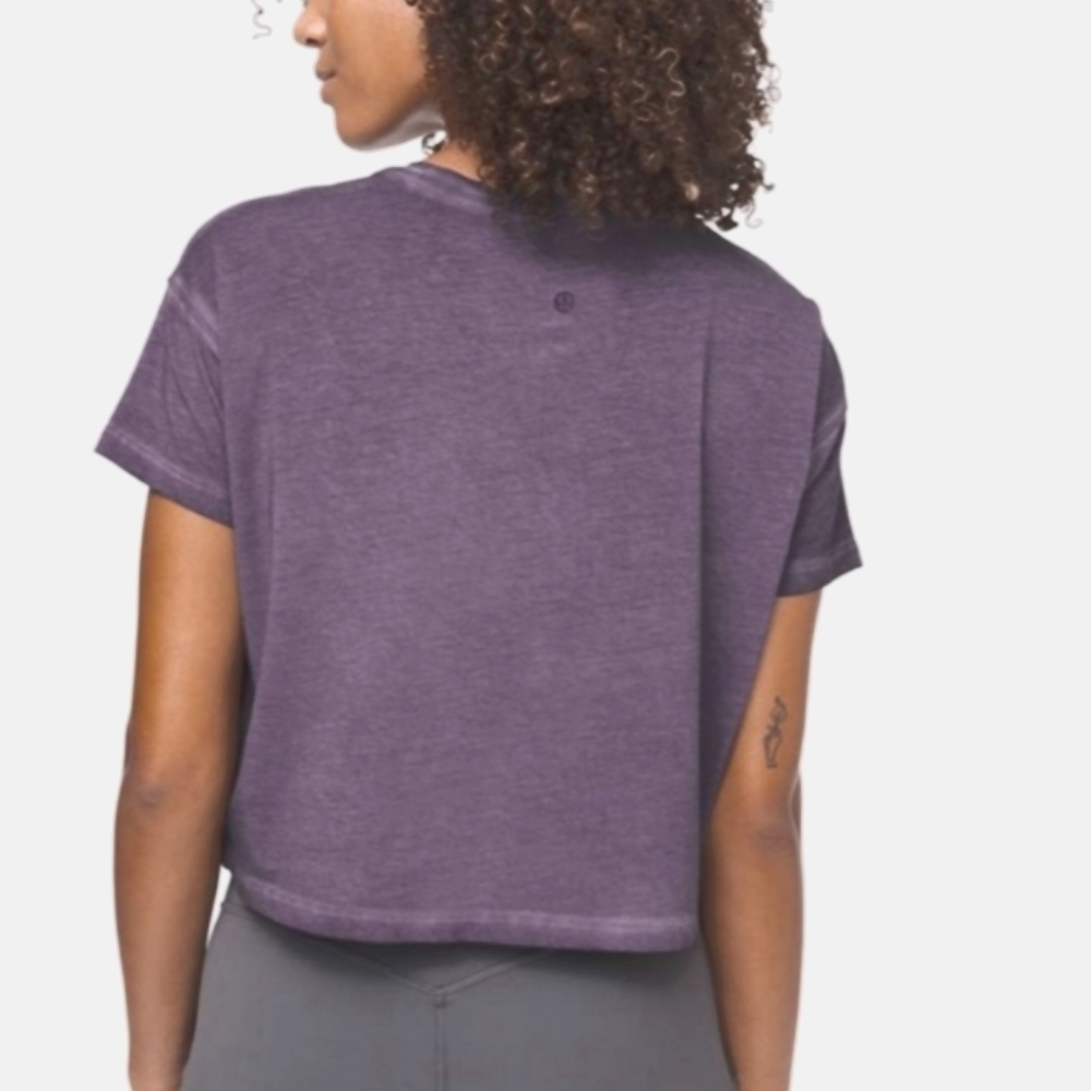 Lululemon Cates Crop Tee *Fade Washed Purple Ink Size 2